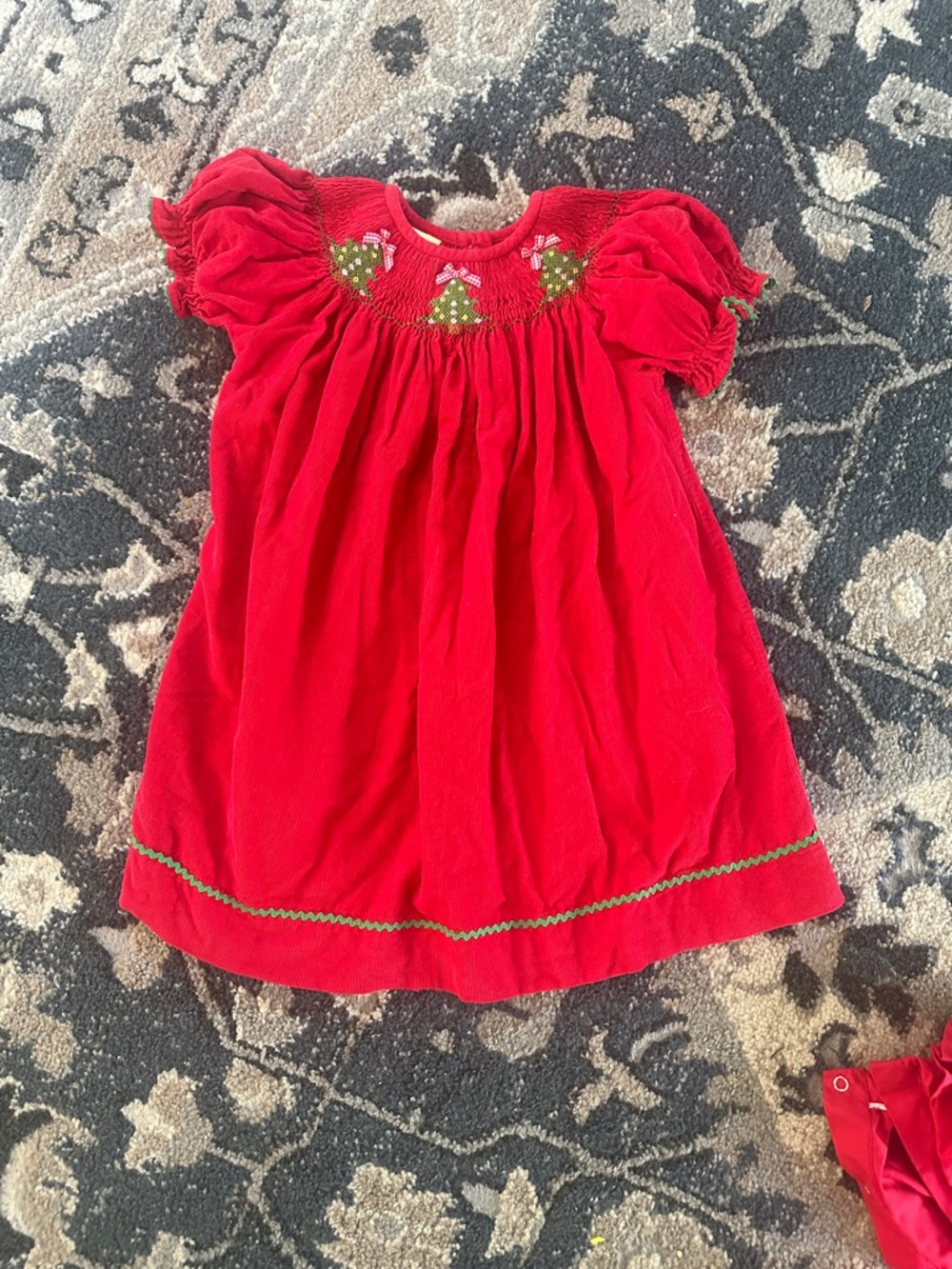 Red Holiday Smocked Kids Dress size 24 mths